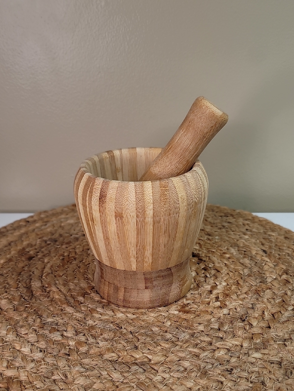 Bamboo Mortar and Pestle